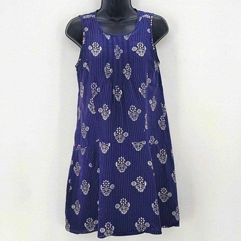 Madewell Navy Skyscape Flowerstamp Shift Dress XS